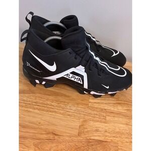 Nike Alpha Menace 3 Shark Football Cleats Black White CV0582-001 Mens 10.5